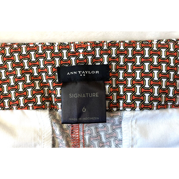 Ann Taylor Women's Signature Straight Leg Capri Pants Sz 6P Printed Stretch - Picture 7 of 8